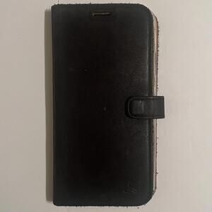 SNAKEHIVE - Black Brown Suede Leather Wallet Apple iPhone 12 Pro Max Case Holder
